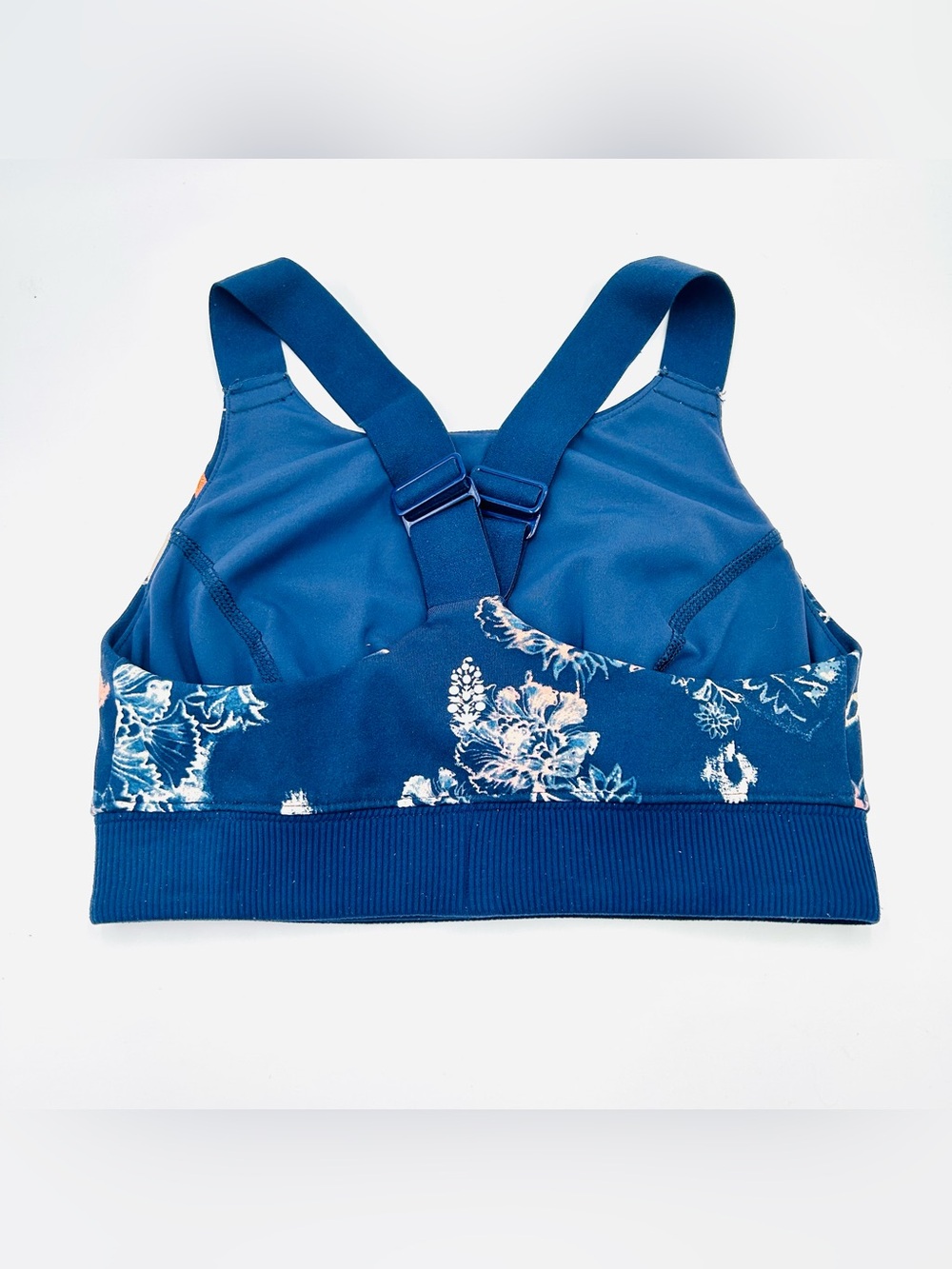 Free People Movement Floral Sports Bra Blue Adjustable Straps women size XS - Picture 2 of 5